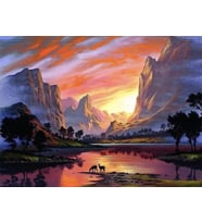 Cennetin Yansıması Sayılarla Boyama Seti 40x50 cm (Tuvale Gerili)