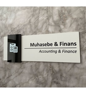 Basic Pearl Black Seri Muhasebe&Finans Yönlendirme Levhası
