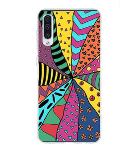 PrintiFy Samsung Galaxy A50S ile Uyumlu 1mm Slim Fit Retro Colors 4 Baskılı Şeffaf  Kılıf