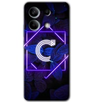 Xiaomi Redmi Note 13 Pro 5G Kılıf HD Desen Baskılı Kılıf - Dark Neon Yaprak C Harfi