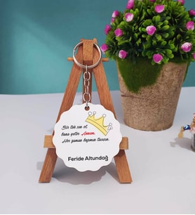 Anneler Günü Hediyesi Anneye Hediye - 17 - Ahşap Anahtarlık