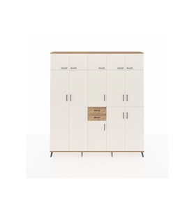 Arges Dolap 10 Raflı 2 Çekmeceli 3 Askılı 220x30x243 Çam-Aytaşı/Çam