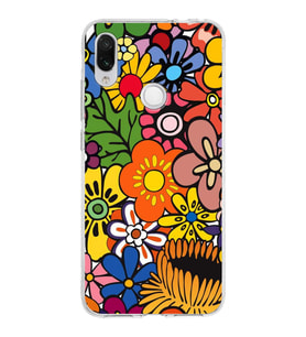PrintiFy Xiaomi Redmi Note 7 ile Uyumlu 1mm Slim Fit Retro Colors 2 Baskılı Şeffaf  Kılıf