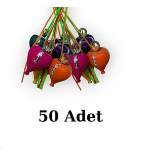 Renkli Ağaç Topaç (50 Adet)