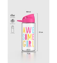 Renga Lidya Yazı Desenli 500 ml Tritan Çocuk Matara 912036 Pembe