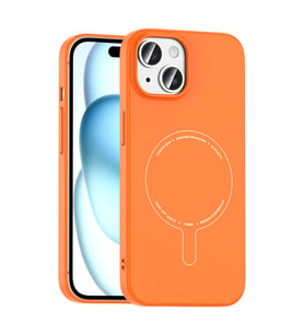 iPhone 15 Kılıf M-Safe Şarj Özellikli Kamera Korumalı Elio Sert PC Kılıf