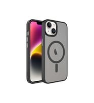 Apple iPhone 14 Plus Uyumlu Kılıf Mat Arka Yüzey Wireless Şarj Özellikli Zore Flet M-safe Kapak (Siyah)