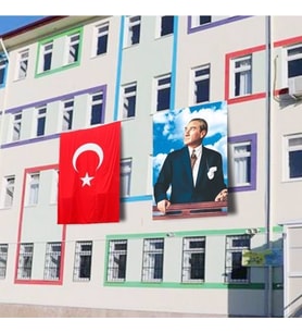 Atatürk Posteri ve Türk Bayrağı Raşel Kumaş 150x225 cm -2