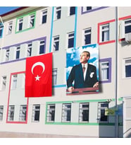 Atatürk Posteri ve Türk Bayrağı Raşel Kumaş 150x225 cm -2