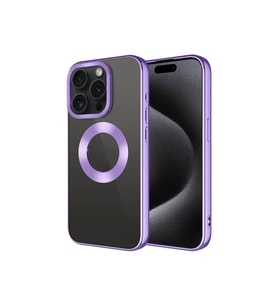 Apple iPhone 15 Uyumlu Kılıf Kamera Korumalı Logo Gösteren Zore Omega Kapak (Lila)