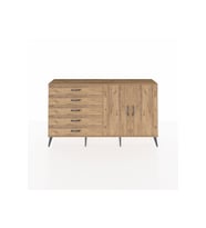 Arges Konsol 2 Raflı 5 Çekmeceli 2 Kapaklı 176x30x99 Çam-Çam