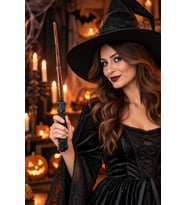 Halloween Cadı Asası 45 cm Siyah Kahverengi Büyücü Asası Cadılar Bayramı Kostüm Parti Aksesuarı