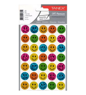 TANEX TNX-322 19mm. MIX HOLOGRAM GÜLEN YÜZ STICKER 2'Lİ