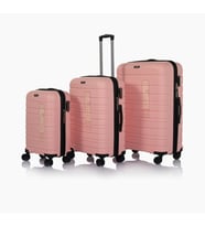 Hotowa Gold PP Valiz 8010 Pembe TSA Kilitli Üçlü Set