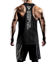 Ghassy Co. Erkek Dry Fit Y-Back Gym Fitness Sporcu Atleti GYM-101 (Siyah)