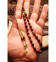 Sertifikalı Gümüş Püskül 6x10mm Karartılmış Kuka Tesbih (Çok Renkli)