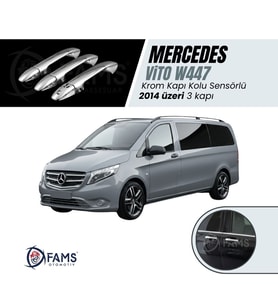 Mercedes Vito W447 Krom Kapı Kolu 3 Kapı 2014 Üzeri Paslanmaz Çelik (SENSÖRLÜ)