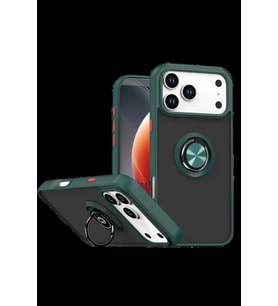 iPhone 17 Pro Max Montreal Yüzüklü Silikon Kapak - Yeşil