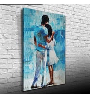 Sarılmış Sevgililer Yağlıboya Kanvas Tablo 50 x 70