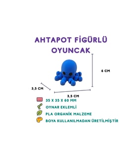 Ahtapot Figür - 3D Deniz Canlısı Oyuncak