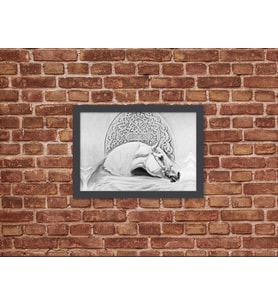 Ahşap Kendinden Çerçeveli Tablo - Vintage Arap Atı, Standart - 20x28cm