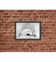 Ahşap Kendinden Çerçeveli Tablo - Vintage Arap Atı, Standart - 20x28cm