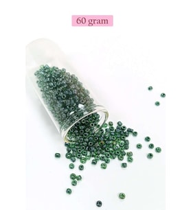 Dökme Cam Kum Boncuk (8/0) 3 mm - 60 Gram - Parlak Yeşil - BNC203