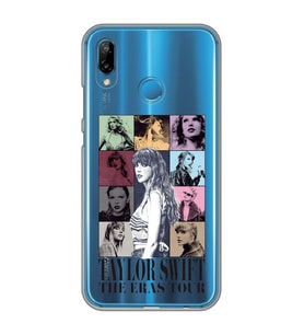 Huawei P20 Lite Uyumlu Taylor Swift Desenli Şeffaf Telefon Kılıfı