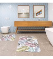 Banyo Halısı Ikili Klozet Takımı Kaymaz Tabanlı Banyo Paspas Takımı (Karışık)