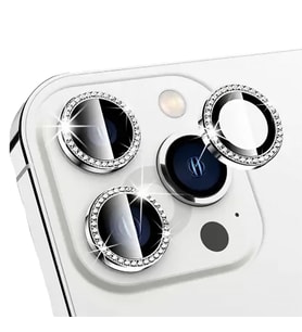 BİNANO IPHONE 14 PRO/14 PRO MAX TAŞLI SİLVER KAMER