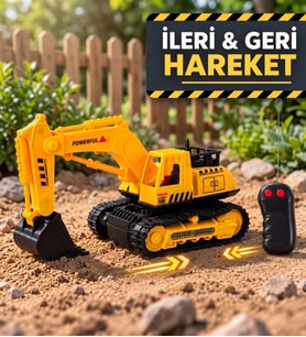 22 cm Uzaktan Kumandalı Oyuncak Kepçe – İleri Geri Hareketli Işıklı İş Makinesi Erkek Çocuk Hediye