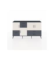 Arges Konsol 4 Raflı 5 Çekmeceli 4 Kapaklı 176x30x99 Antrasit-Aytaşı/Antrasit