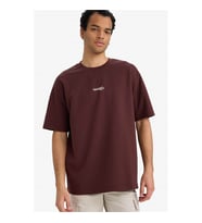 Defacto 26Y801003266 Bordo Erkek T-Shirt F9686AX/BN496