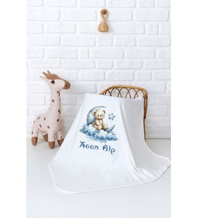 Pia Baby Premium %100 Pamuk Çift Kat Penye Bebek Battaniyesi 80x80 cm 5068-11 (Krem)