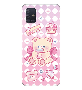 Samsung Galaxy A71 Uyumlu Happy Bear Tasarımlı Şeffaf Telefon Kılıfı