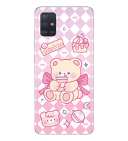 Samsung Galaxy A71 Uyumlu Happy Bear Tasarımlı Şeffaf Telefon Kılıfı