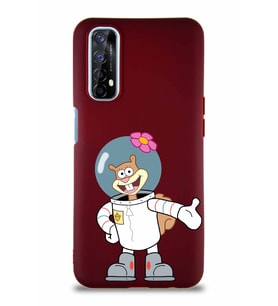 Realme 7 Soft Premier Kapak Sandy Tasarımlı Silikon Kılıf - Mürdüm (Şeffaf)
