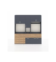 Arges Dolap 10 Raflı 6 Çekmeceli 8 Kapaklı 220x30x243 Antrasit-Antrasit/Çam