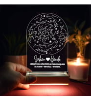 Gökyüzü Altında Aşk 3d Led Lamba Sevgiliye Hediye
