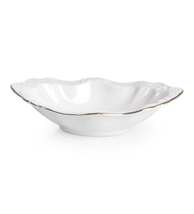 Porselen Oval Çerezlik 15.5 cm Beyaz 2 Adet  03425