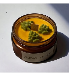 Studio Moon's Vanilya Kokulu Amber Kavanoz Çam Ağacı Mum %100 Doğal Soya Wax Mumu