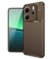 Redmi Note 14 4G Kılıf Auto Focus Karbon Kapak - Kahverengi