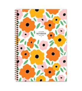 Kc A4 80 Yaprak Çizgili Plastik Kapak Spiralli La Plume Flowers Defter (1 Adet)