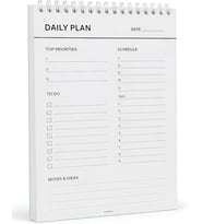 Daily Planner, Tarihsiz Günlük Masaüstü Planlayıcı, Spiralli,15 × 23