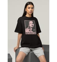 Oh Cause She Is Dead Reputation Baskılı Unisex Oversize Şarkıcı Taylor Swift Tişört