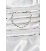 Pembe Beyaz Zirkon Taşlı Gümüş Renk Su Yolu Kadın Bileklik - Tj-Bb8149