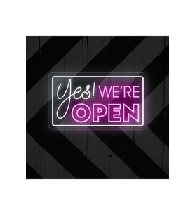 Yes! WE'RE OPEN Yazılı Neon Tabela