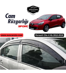 Renault Clio 4 Hb 2012-2019 Uyumlu Mugen Cam Rüzgarlığı Seti Piano Black 4'lü İthal