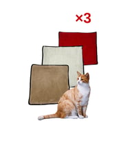3 Adet Yumuşak Dokulu Peluş Kedi Halısı 40x40 cm Kulübe İçi Pofuduk Minder (Çok Renkli)