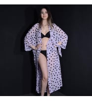 PAREDORA Mor Salkım Puantiyeli Kimono Pareo